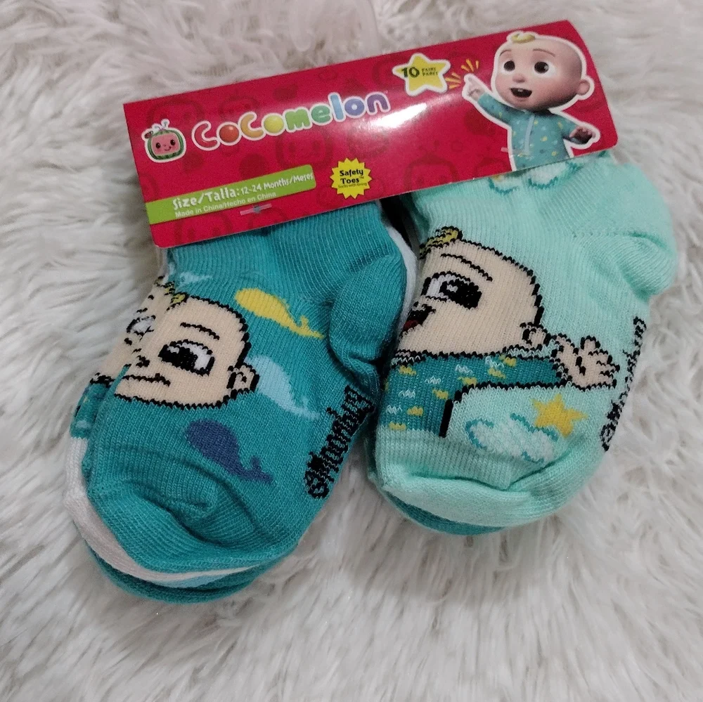 Cocomelon 10 Pair Multi-Pack Socks Shoes Size 12-24 Months New
